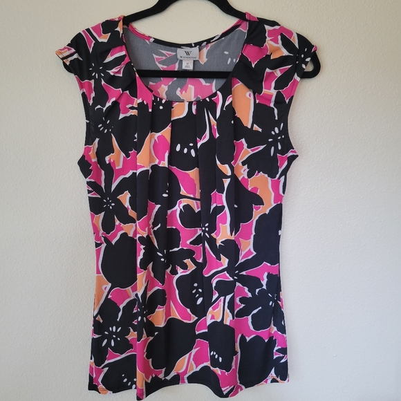 Worthington Colorful Sleeveless Career Top Size Medium - Picture 2 of 6